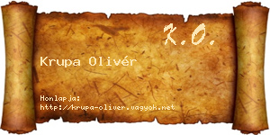 Krupa Olivér névjegykártya