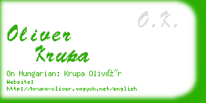 oliver krupa business card